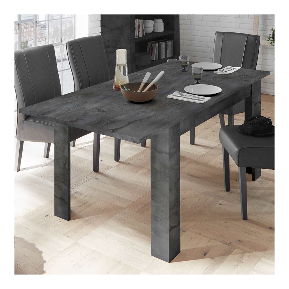 Happymobili - Table extensible 140 cm anthracite design ARTIC 5 - Tables à manger