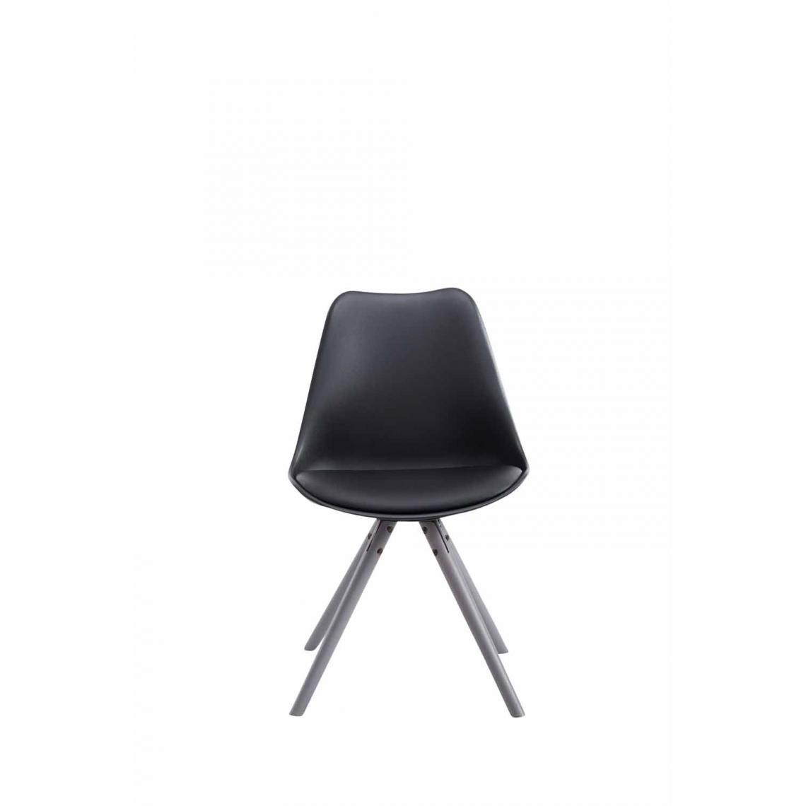 Icaverne - Esthetique Chaise visiteur collection Katmandou cuir synthétique rond gris couleur noir - Chaises