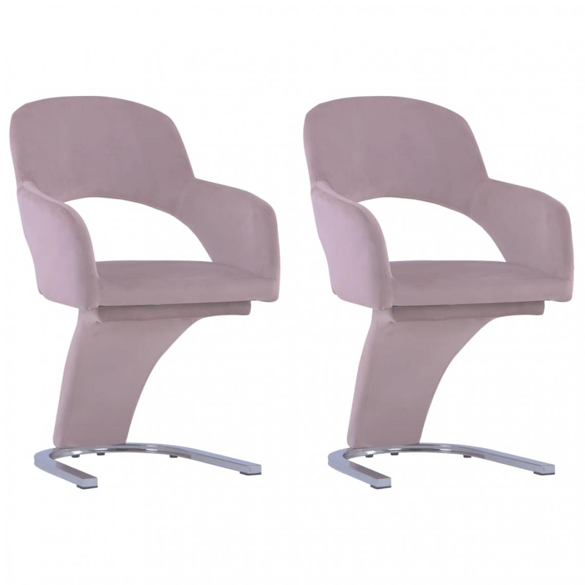 Icaverne - Magnifique Fauteuils et chaises edition Asuncion Chaises de salle à manger 2 pcs Rose Velours - Chaises