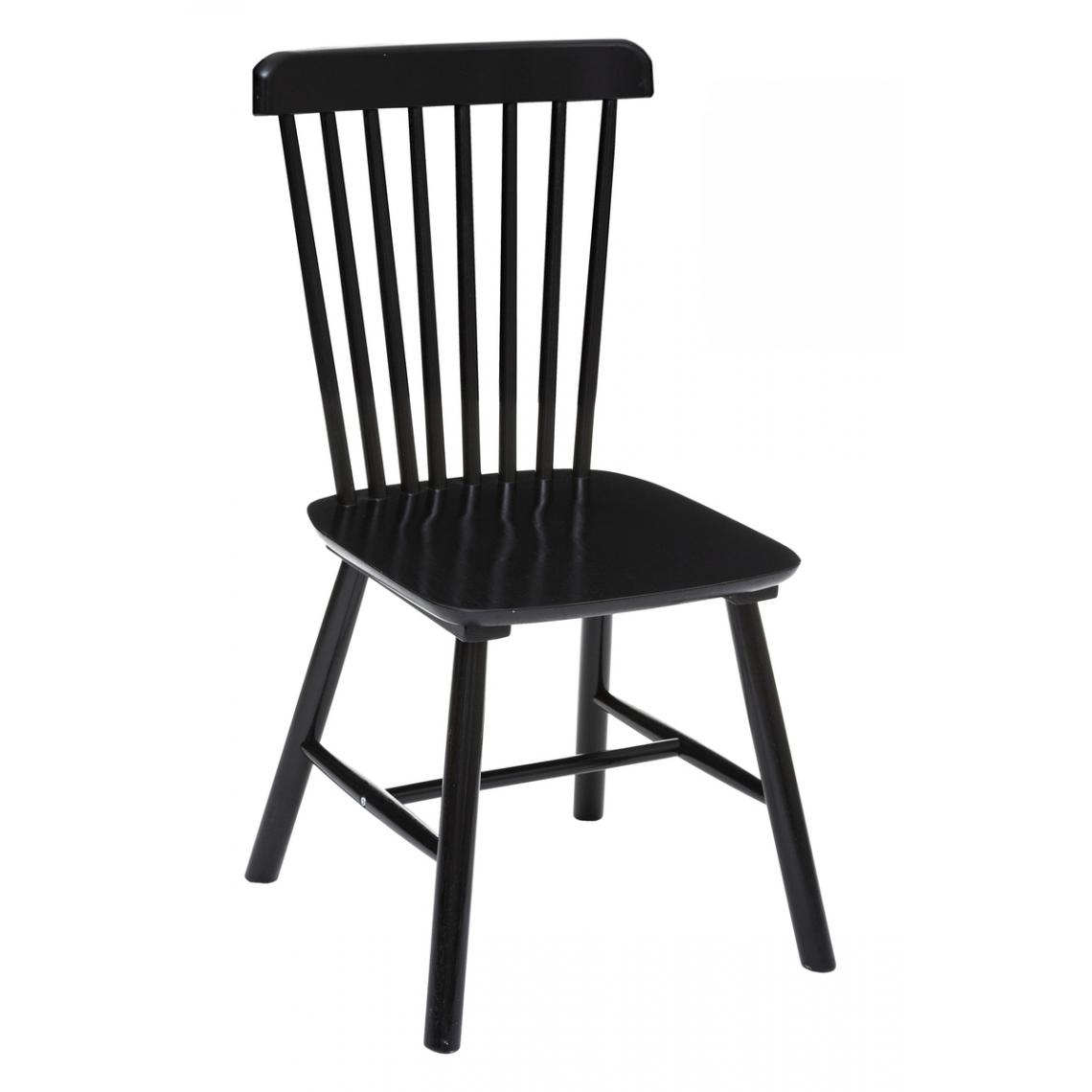 Pegane - Lot de 2 chaises en bois coloris noir - Longueur 90 x Profondeur 102 x Hauteur 72 cm - Chaises