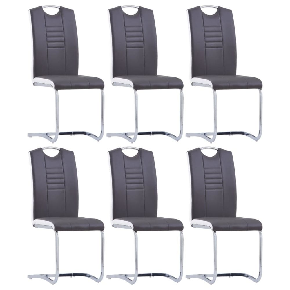 marque generique - Splendide Fauteuils et chaises serie Malabo Chaises de salle à manger 6 pcs Gris Similicuir - Chaises