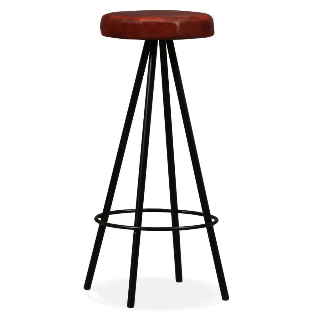 marque generique - Icaverne - Tabourets et chaises de bar collection Tabouret de bar 2 pcs Cuir véritable et acier - Chaises