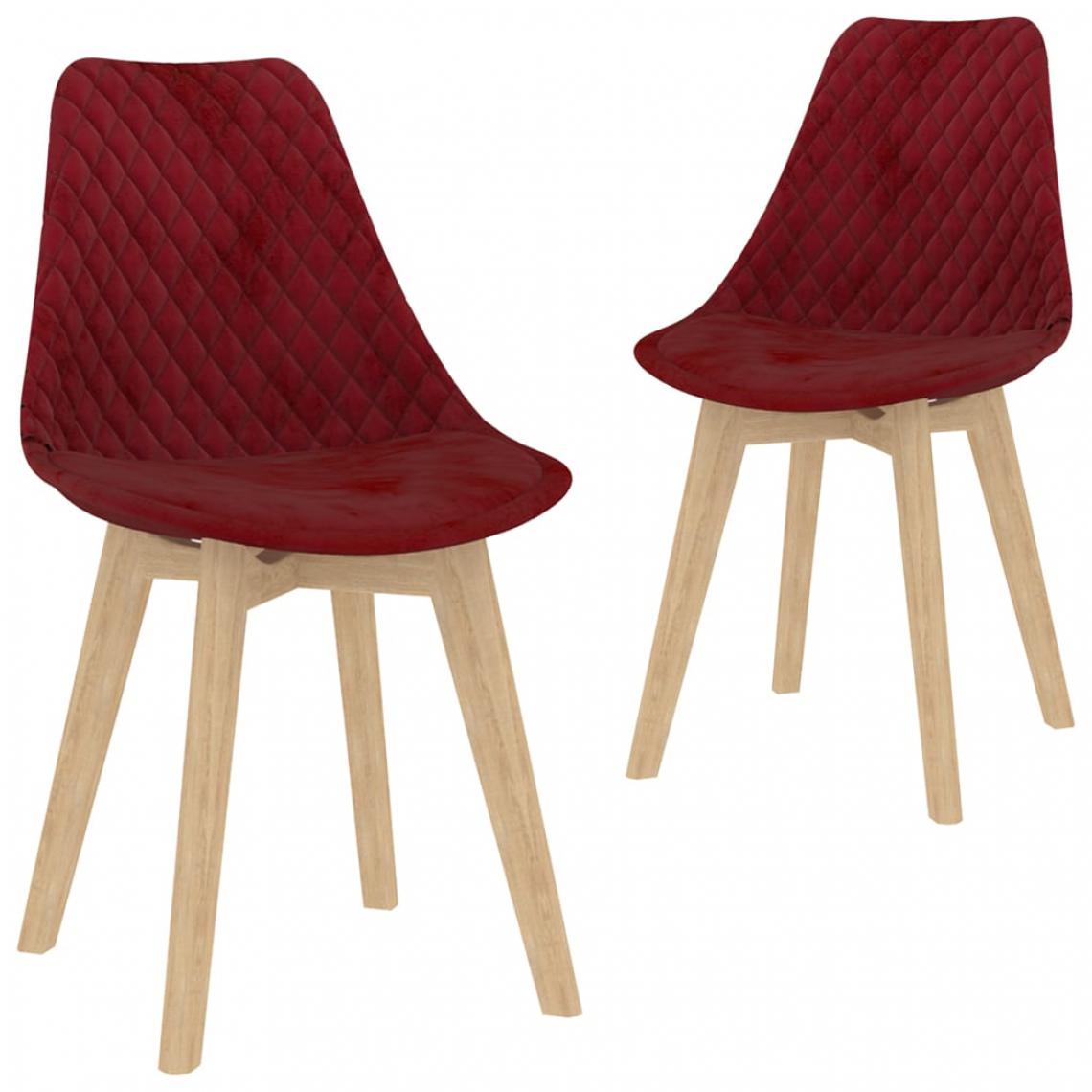 Icaverne - Splendide Fauteuils et chaises edition Ottawa Chaises de salle à manger 2 pcs Rouge bordeaux Velours - Chaises