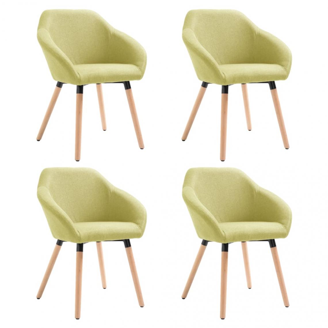 Decoshop26 - Lot de 4 chaises de salle à manger cuisine design moderne tissu vert CDS022048 - Chaises
