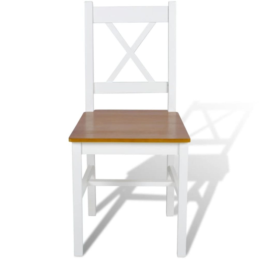 marque generique - Icaverne - Chaises de cuisine et de salle à manger serie Chaise de salle à manger 2 pcs Bois Blanc et couleur naturelle - Chaises