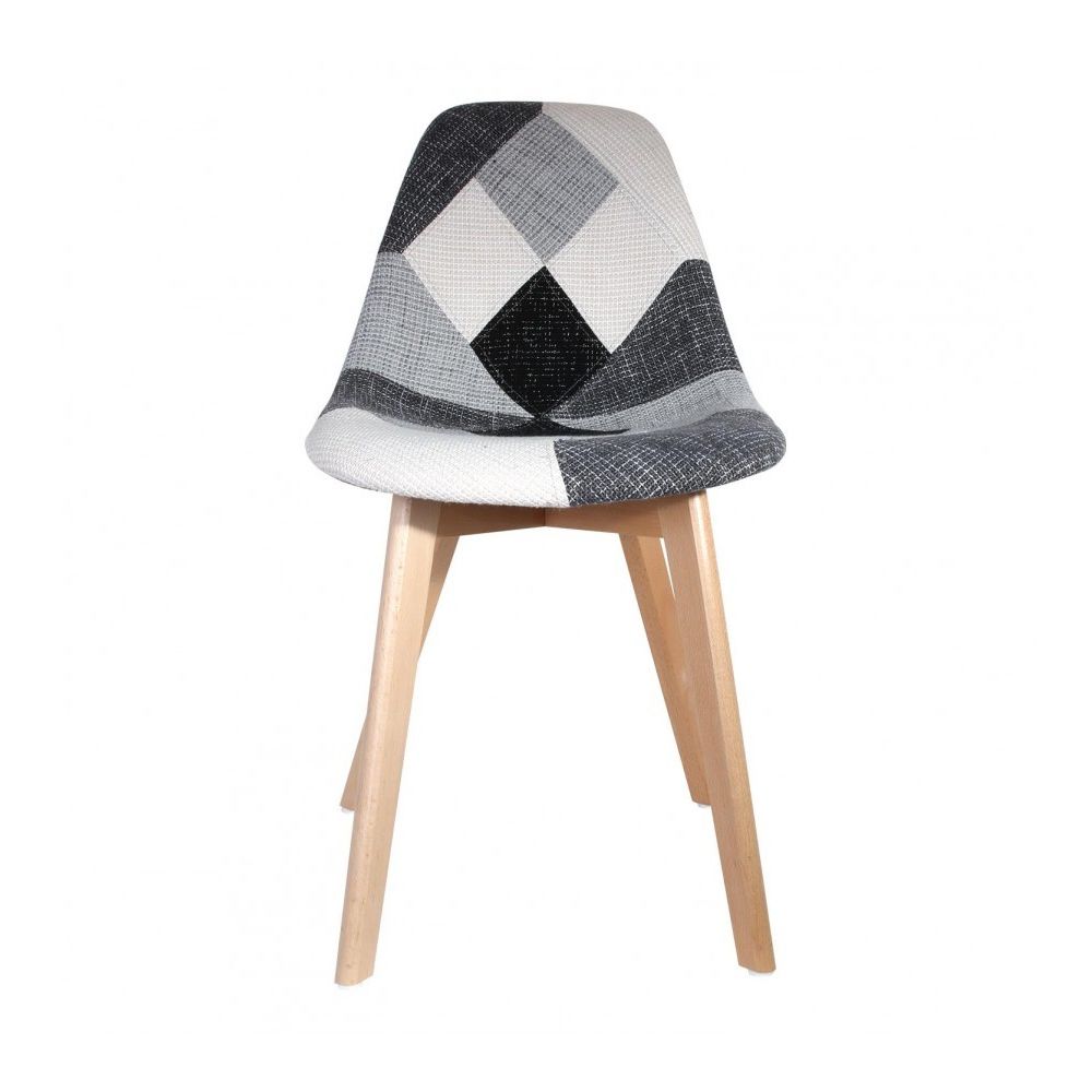 Sans Marque - Chaise scandinave patchwork gris - Chaises