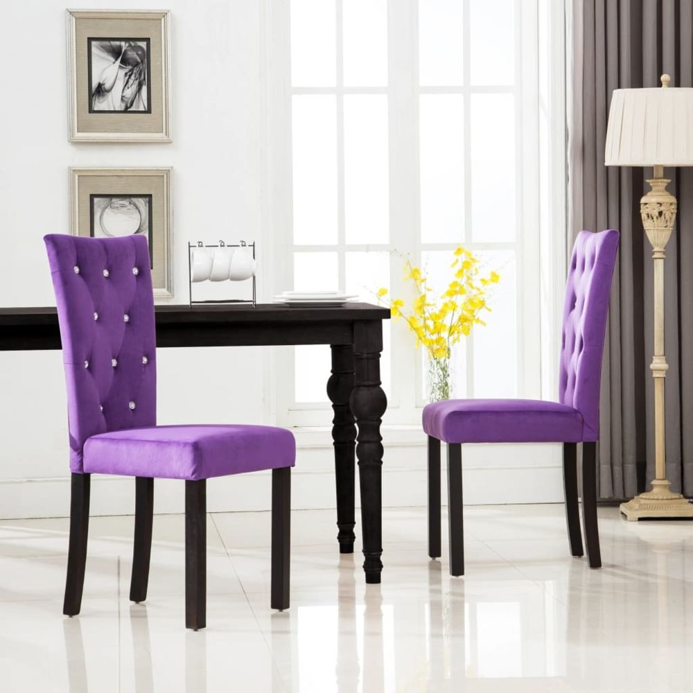 Uco - UCO Chaises de salle à manger 2 pcs Violet Velours - Chaises