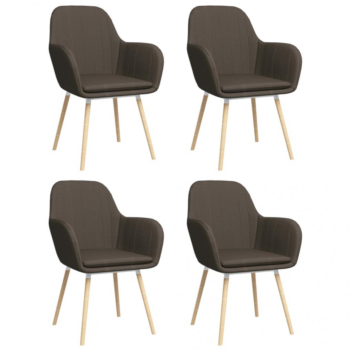Decoshop26 - Lot de 4 chaises de salle à manger cuisine avec accoudoirs design moderne tissu taupe CDS021217 - Chaises