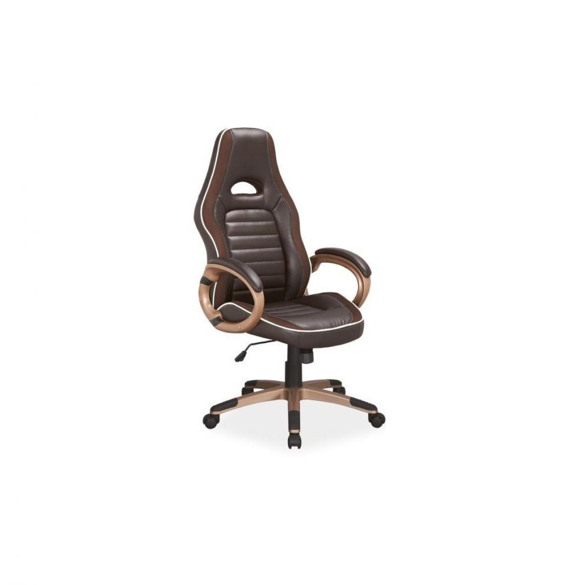 Ac-Deco - Chaise de bureau à roulettes - Q150 - 65 x 48 x 118 cm - Marron - Chaises