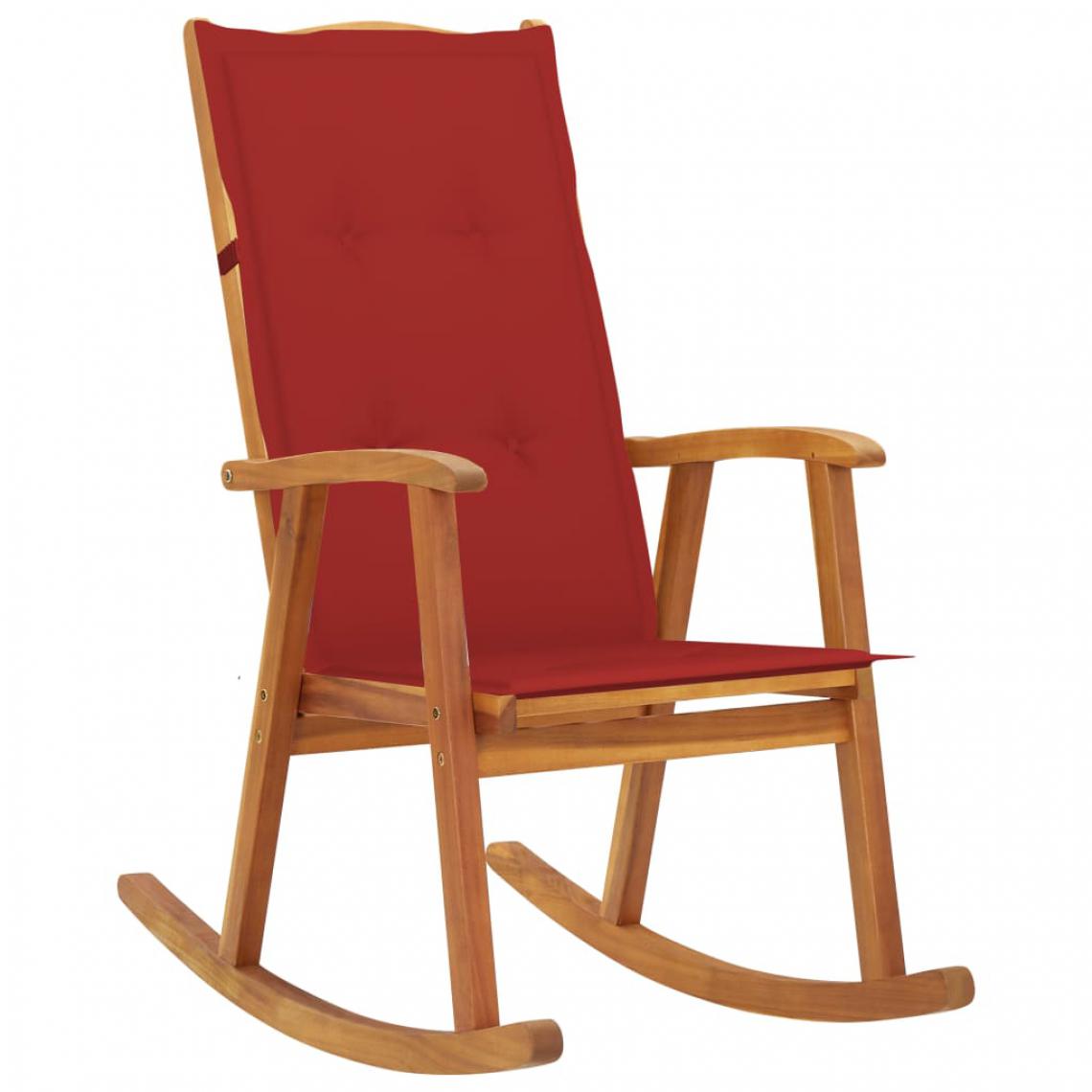 Uco - UCO Chaise à bascule avec coussins Bois d'acacia massif - Chaises
