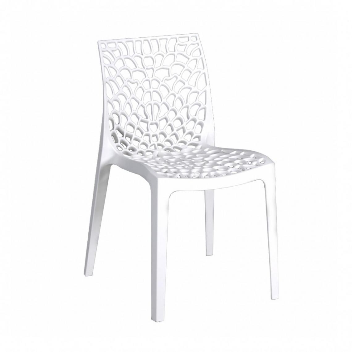 Le Quai Des Affaires - Lot de 4 chaises empilables TELA / Blanc - Chaises