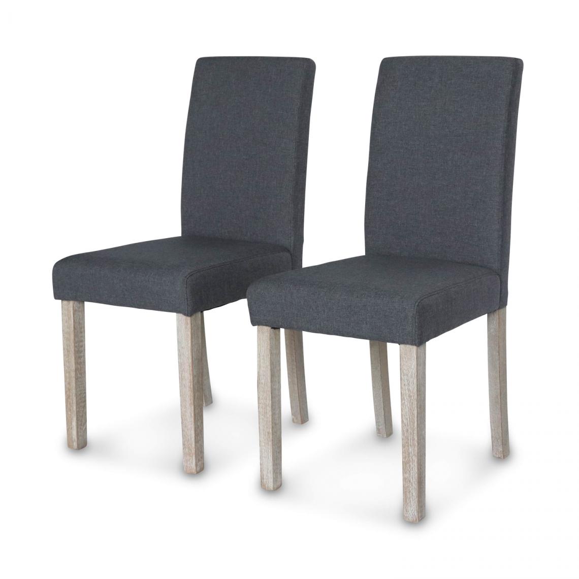 Alice'S Garden - Lot de 2 chaises - Rita - chaises en tissu, pieds en bois cérusé - Chaises