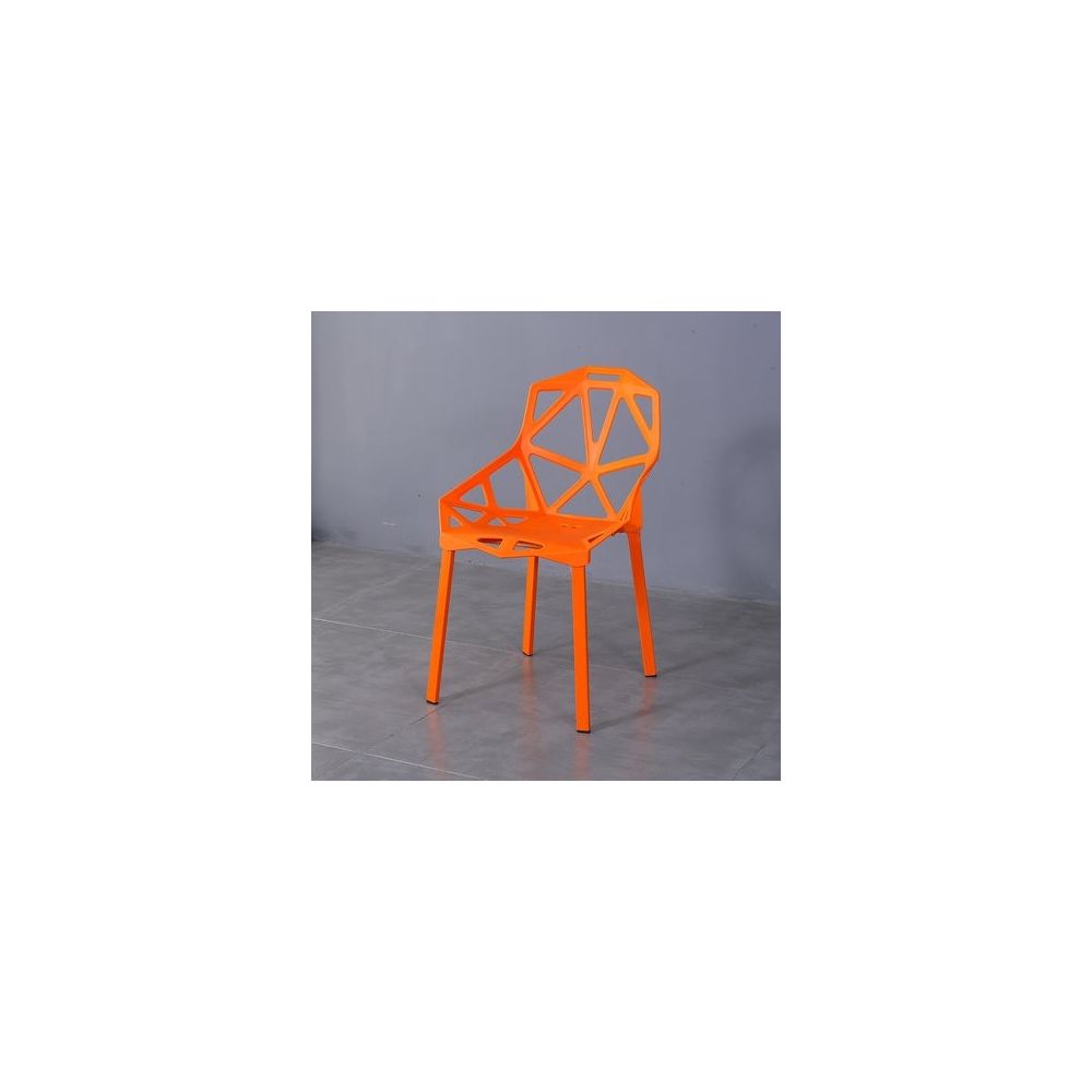 Wewoo - 2 chaises de salle à manger ajourées en plastique moderne simple de chaise de dossier de PCS Orange - Chaises