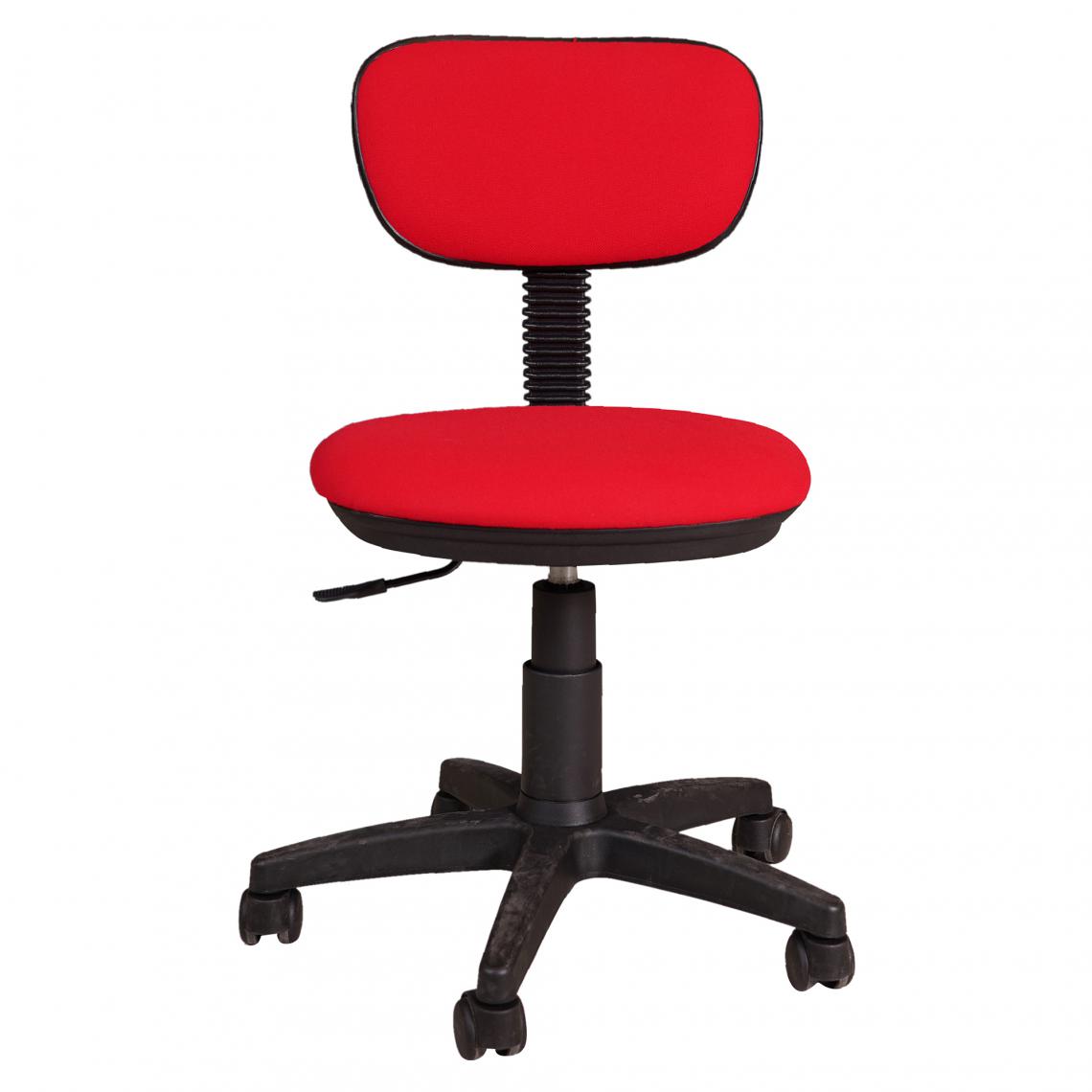 Alter - Chaise de bureau sur roulettes, Chaise releveuse, Chaise rembourrée en tissu, 58x53h77 / 87 cm, Couleur rouge - Chaises