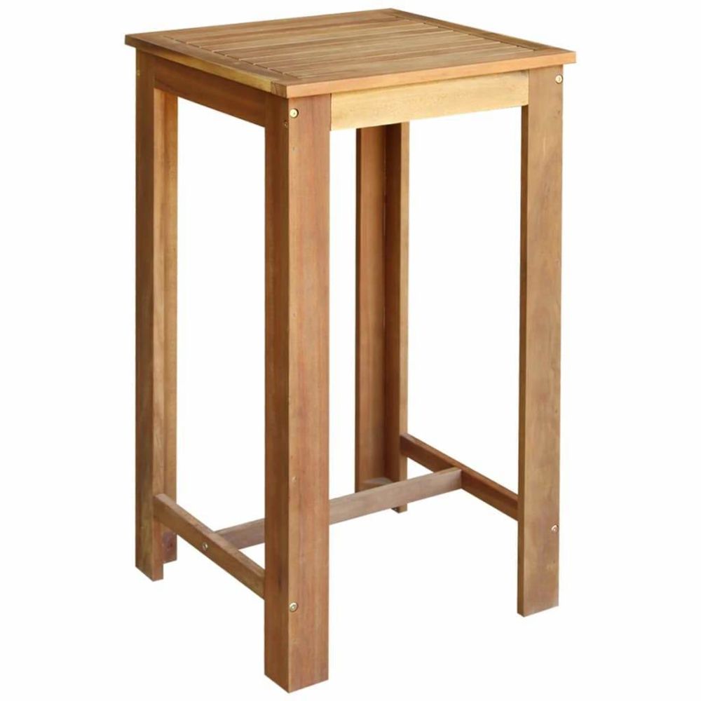 Helloshop26 - Table haute mange debout bar bistrot bois d'acacia solide 105 cm 0902065 - Tables à manger