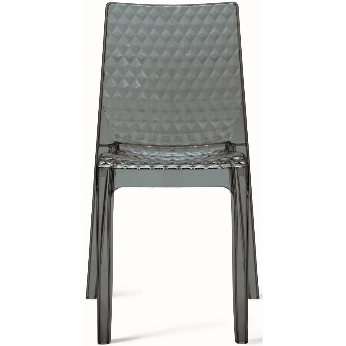 3S. x Home - Chaise Design Transparente Grise DELPHES - Chaises