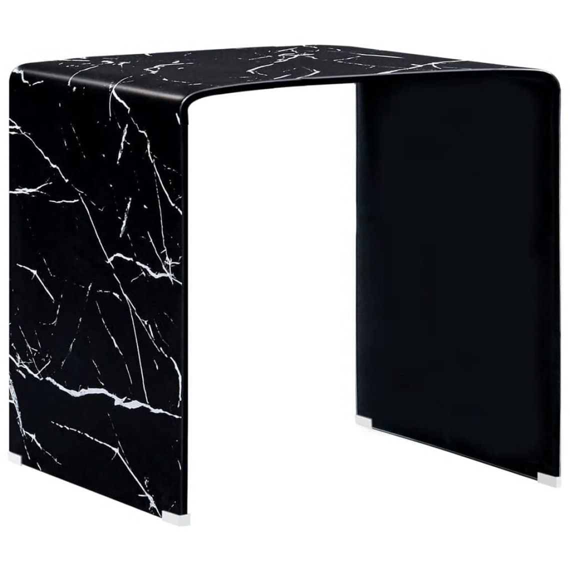 Vidaxl - vidaXL Table basse Noir Marbre 50 x 50 x 45 cm Verre trempé - Tables à manger