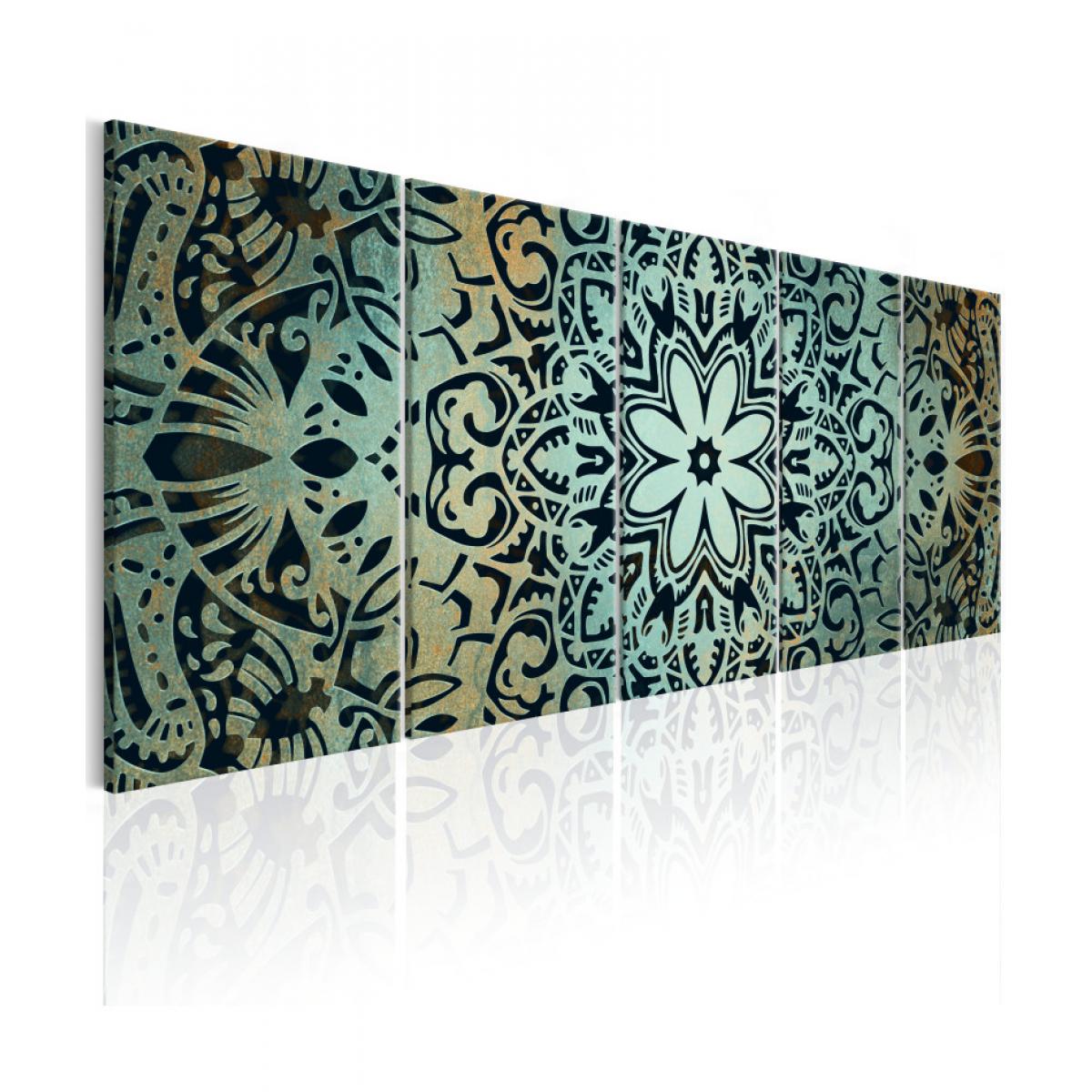Artgeist - Tableau - Green Mandala 200x80 - Tableaux, peintures