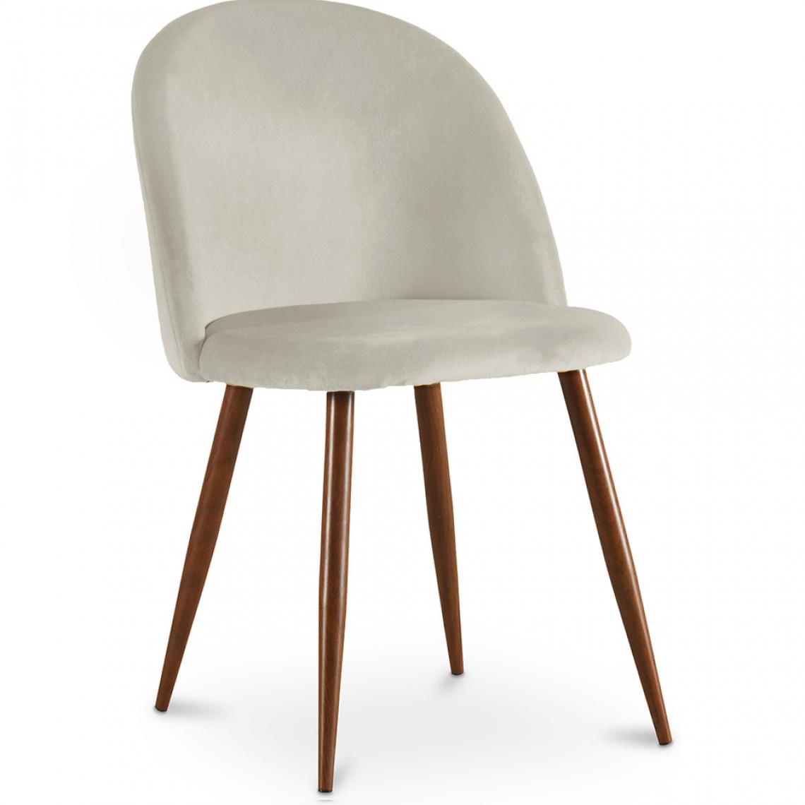 Iconik Interior - Chaise à manger accent velours tapissée scandi retro design sombre - Evelyne - Chaises