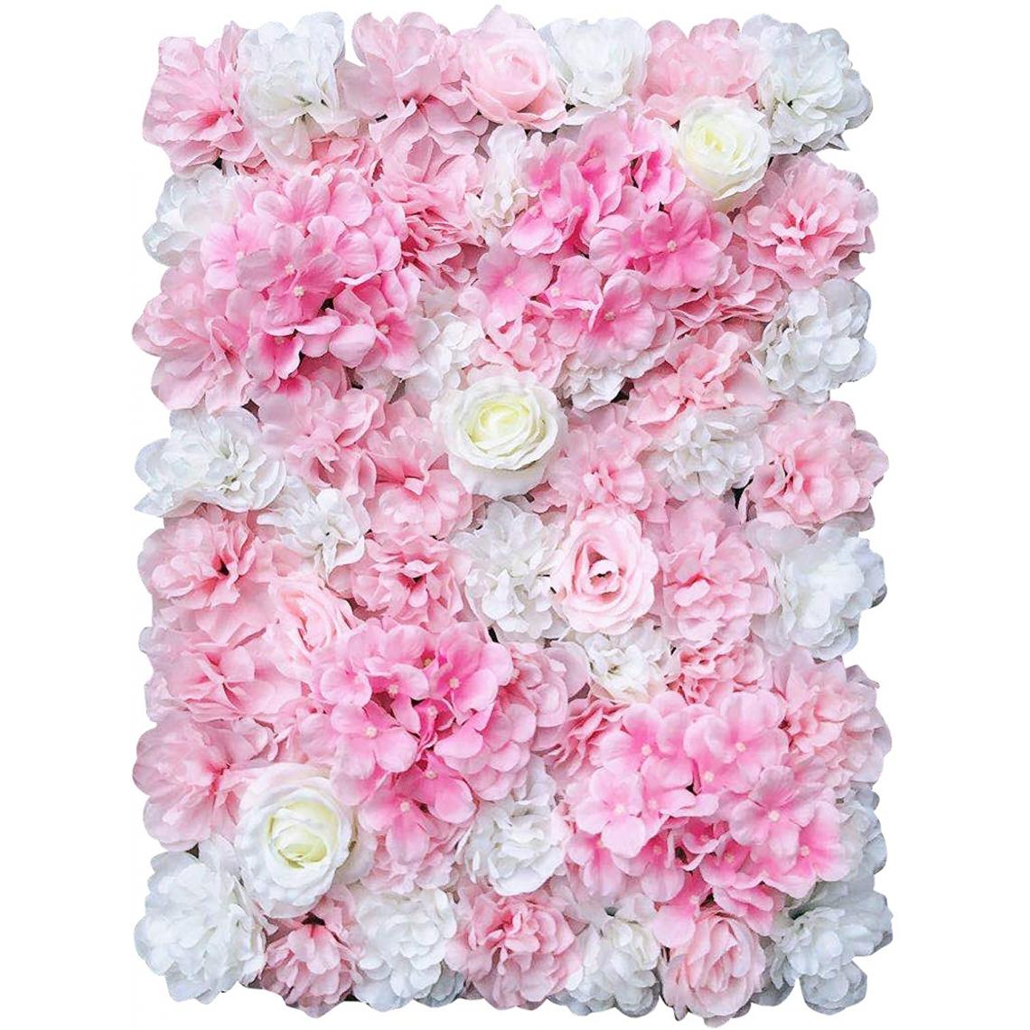 Oukaning - Lot de 12 panneaux muraux de fleurs artificielles pour décoration de jardin, maison, mariage, fête - 40 x 60 cm - Plantes et fleurs artificielles