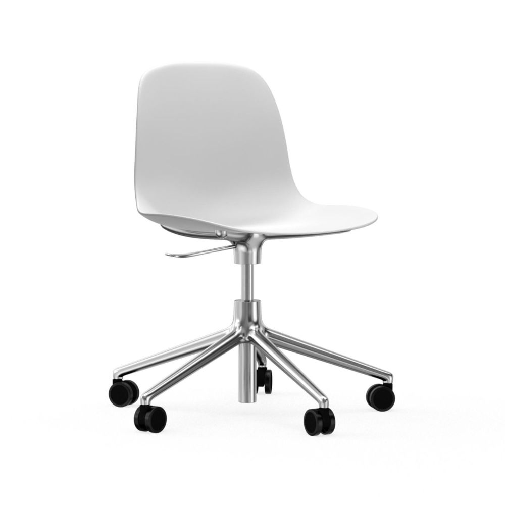 Normann Copenhagen - Chaise pivotante à roulettes Form - blanc - aluminium - Chaises