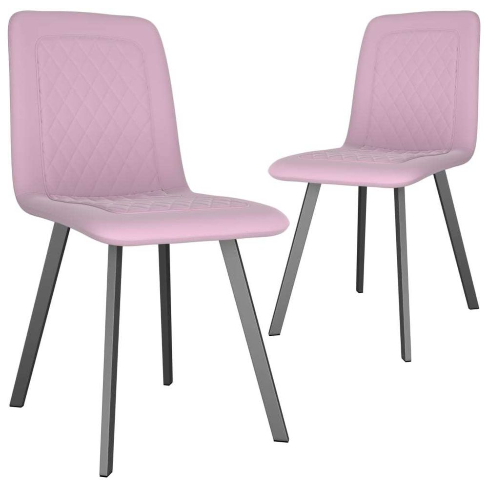 marque generique - Stylé Fauteuils et chaises collection Damas Chaises de salle à manger 2 pcs Rose Velours - Chaises
