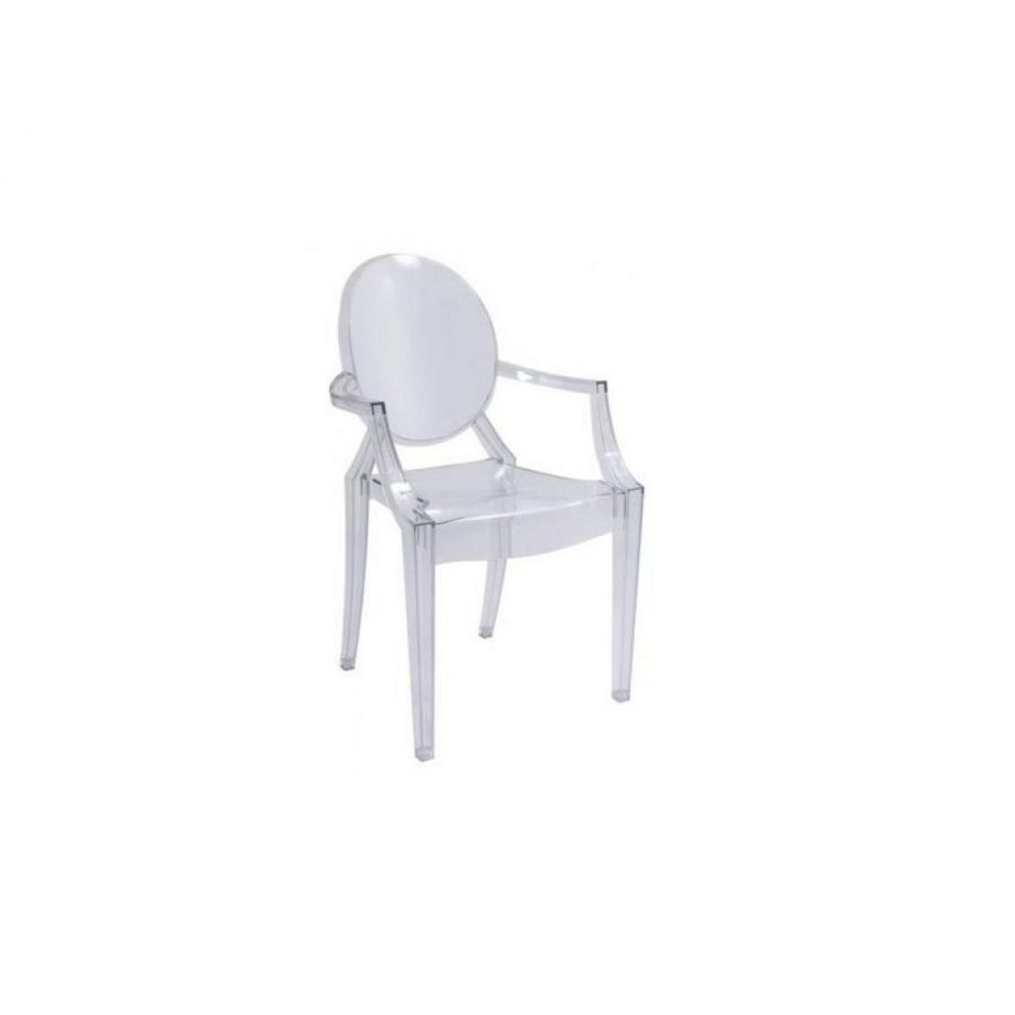 Hucoco - LUIZ | Chaise de luxe pour salon élégant | Dimensions : 92x54x42 cm | Faite en polycarbonate | Forme élégante et raffinée - Transparent - Chaises