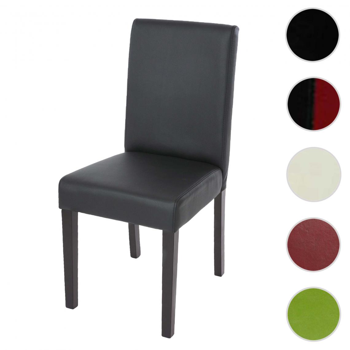 Mendler - Chaise de salle à manger Littau, chaise de cuisine, similicuir ~ noir mat, pieds foncés - Chaises