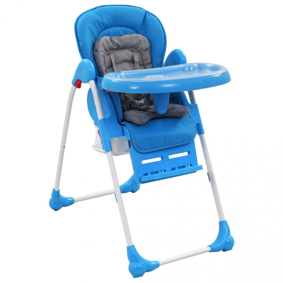 Vidaxl - vidaXL Chaise haute pour bébé Bleu et gris - Chaises