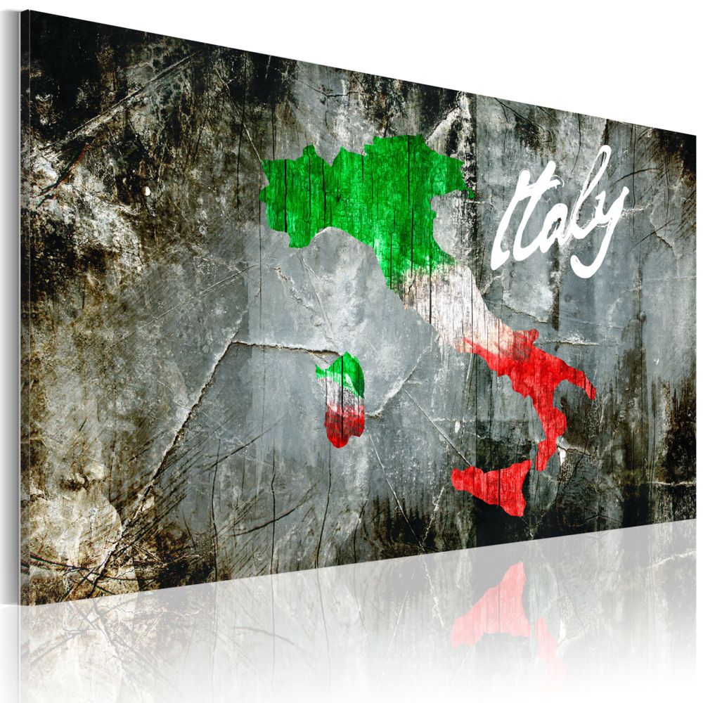 Bimago - Tableau - Carte artistique de l'Italie - Décoration, image, art | Cartes du monde | - Tableaux, peintures