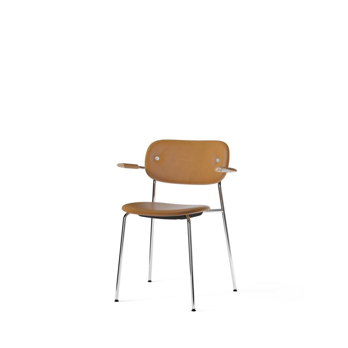 Menu - Co Dining Chair avec accoudoir - MenuCoChairDakar0250 - chêne, naturel - chrome - Chaises