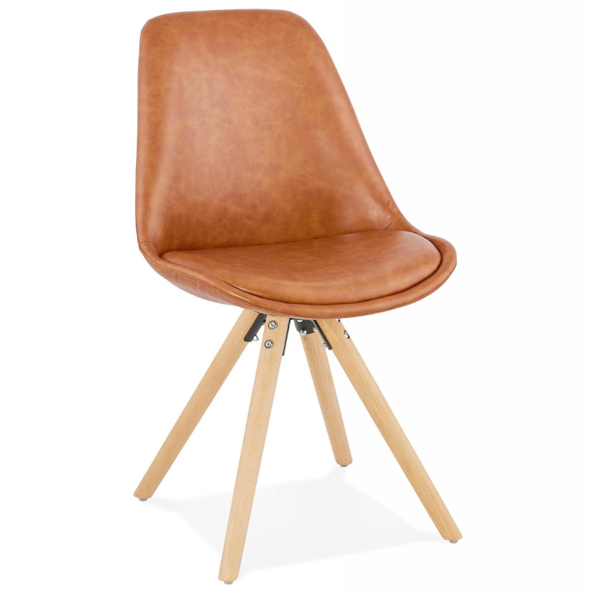 Alterego - Chaise design 'STREET' en matière synthétique brune - Chaises