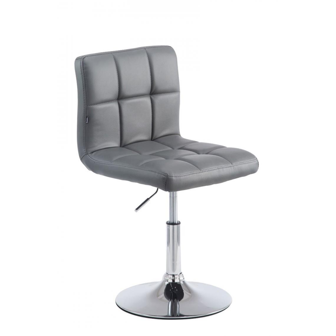 Decoshop26 - Lot de 2 chaises de salle à manger style moderne et design en similicuir gris hauteur réglable pivotant pieds en métal 10_0000086 - Chaises