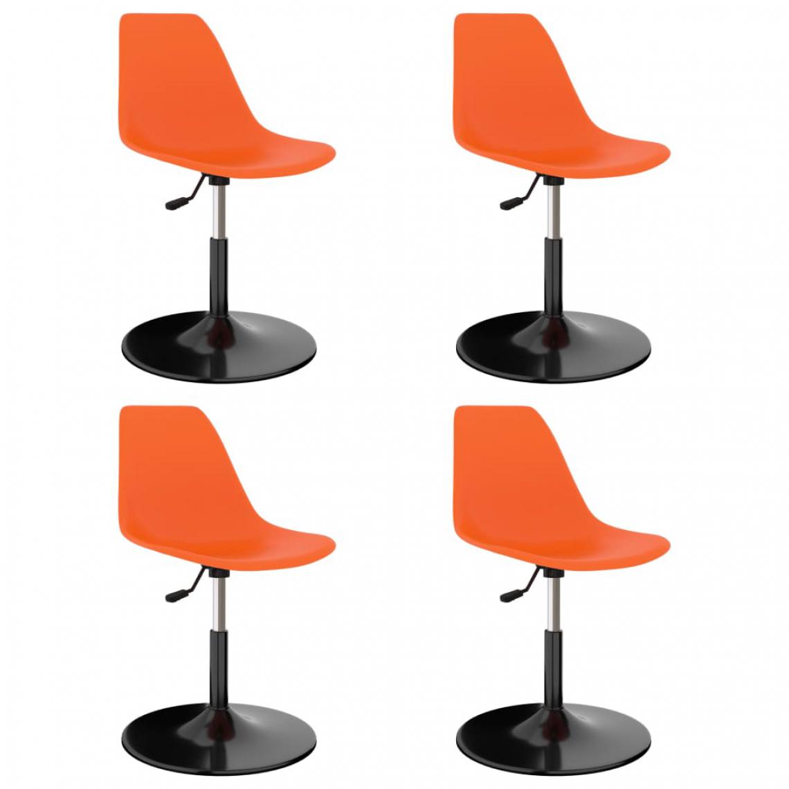 Icaverne - Moderne Fauteuils et chaises collection Hanoï Chaises de salle à manger pivotantes 4 pcs Orange PP - Chaises