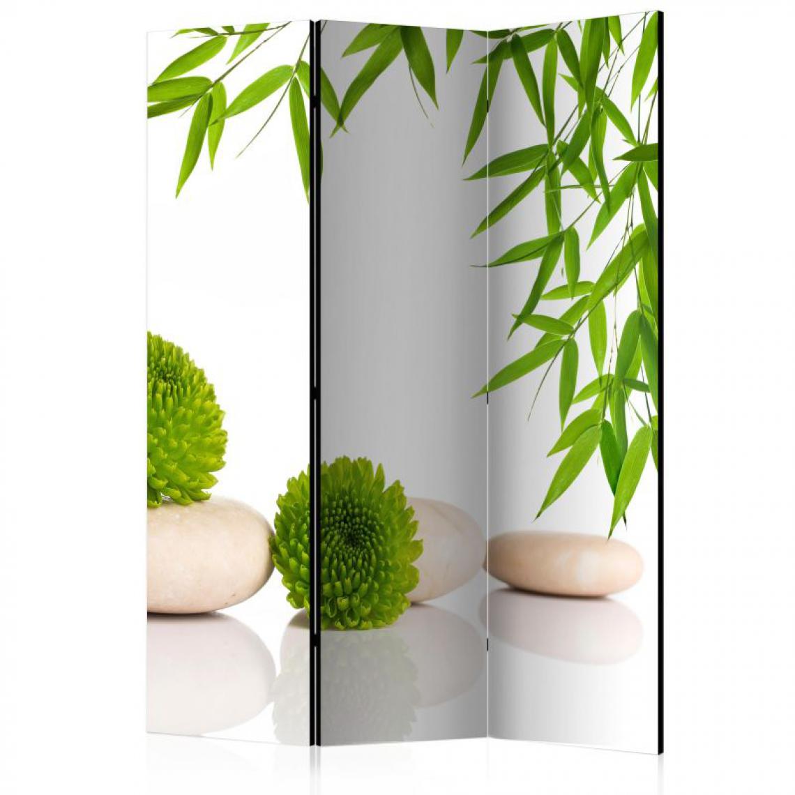 Artgeist - Paravent 3 volets - Green Relax [Room Dividers] .Taille : 135x172 - Paravents
