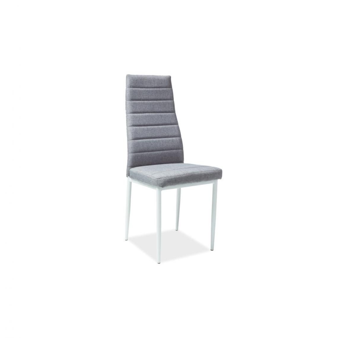 Ac-Deco - Chaise moderne en tissu - H266 - 40 x 38 x 96 cm - Gris - Chaises