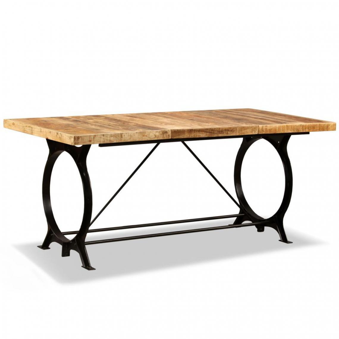 Helloshop26 - Table de salon salle à manger design bois de manguier brut 180 cm 0902317 - Tables à manger