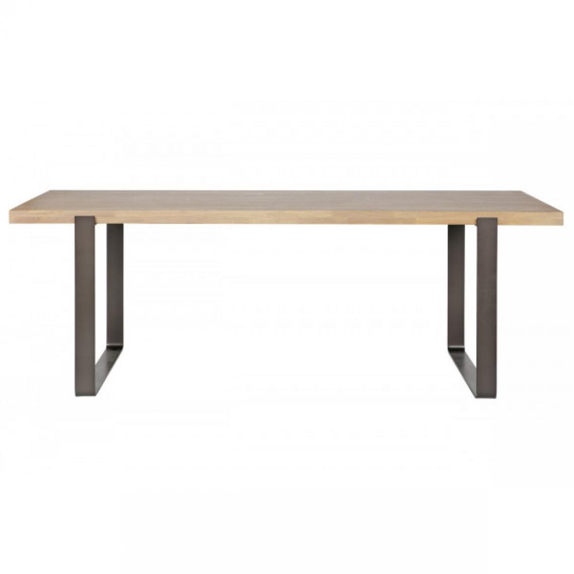 Mathi Design - ATELIER - Table de repas acier et chêne L180 - Tables à manger