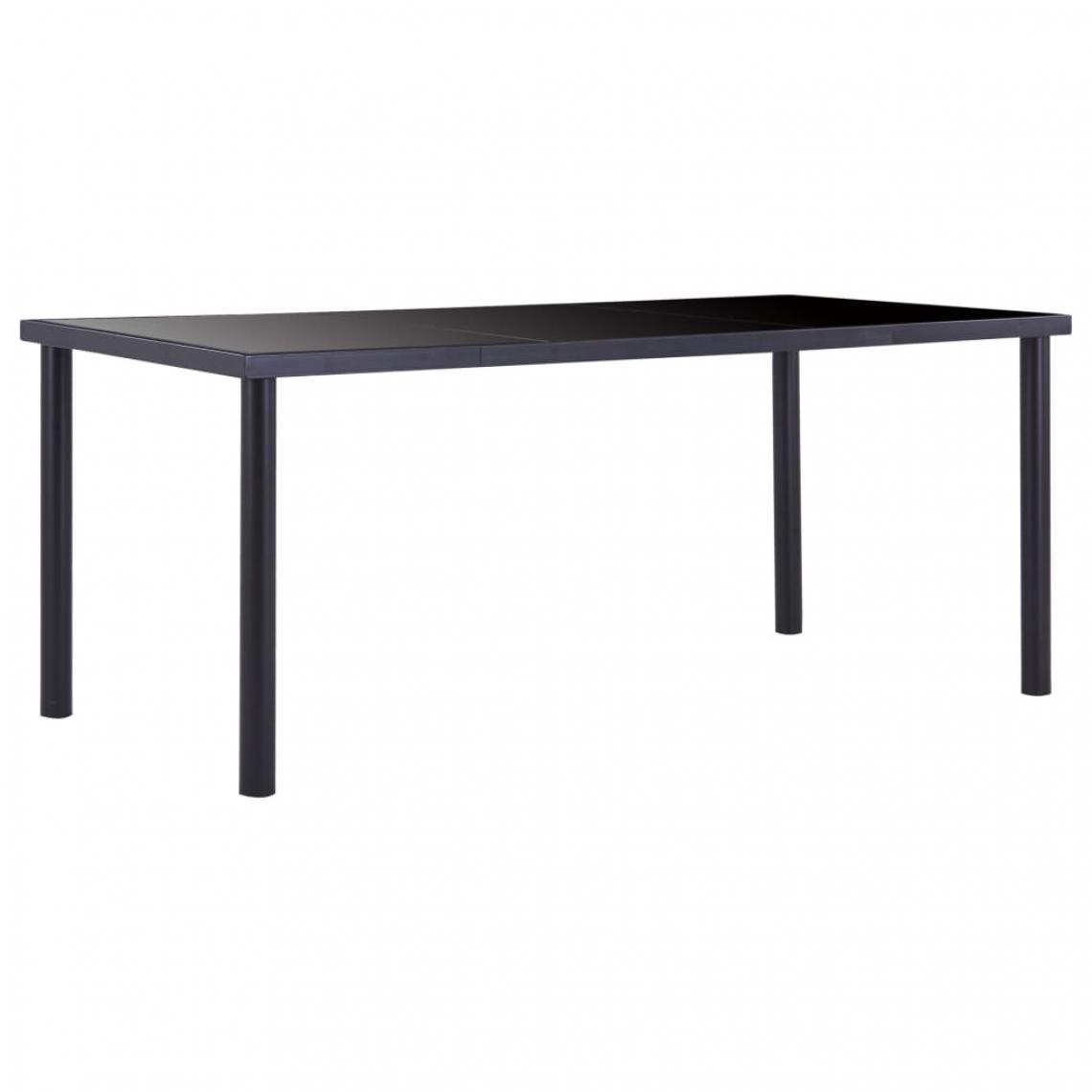 Chunhelife - Table de salle à manger Noir 180x90x75 cm Verre trempé - Tables à manger