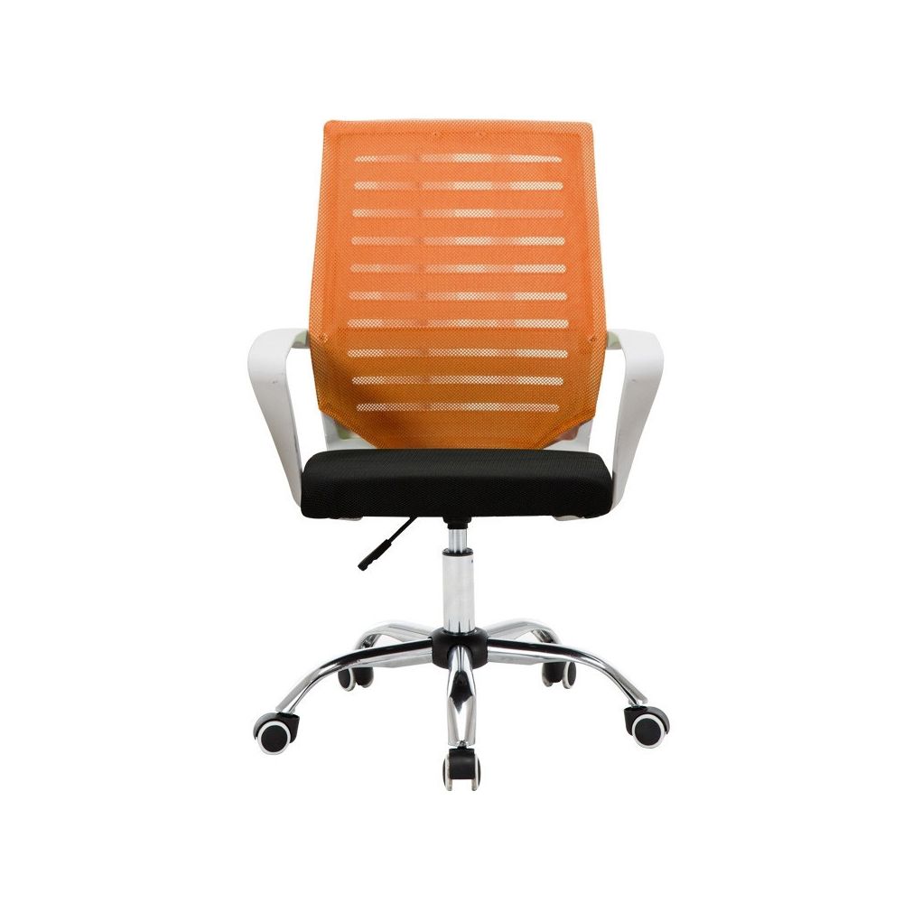Wewoo - Accueil Loisirs Ordinateur Chaise de bureau Personnel de de conférence avec cadre de levage en acier blanc Orange - Chaises