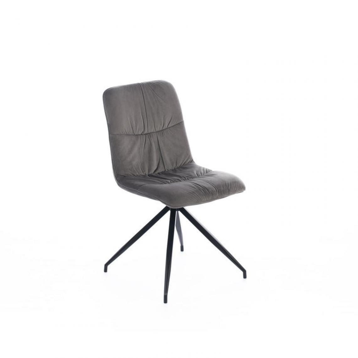 Webmarketpoint - Chaise en tissu microfibre effet velours gris foncé 43x38xh. 86,5 cm - Chaises