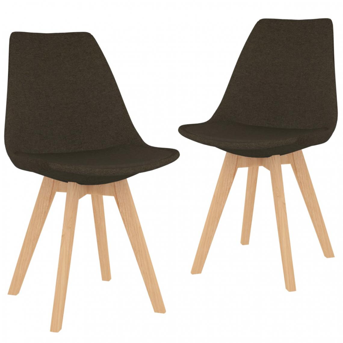 Icaverne - Magnifique Fauteuils et chaises gamme Dakar Chaises de salle à manger 2 pcs Marron foncé Tissu - Chaises