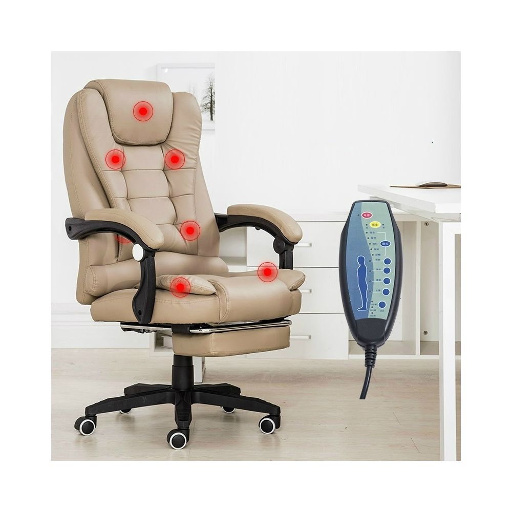 Wewoo - Chaise pivotante d'ascenseur minimaliste moderne de bureau de massage avec siège en acier paresseux kaki - Chaises