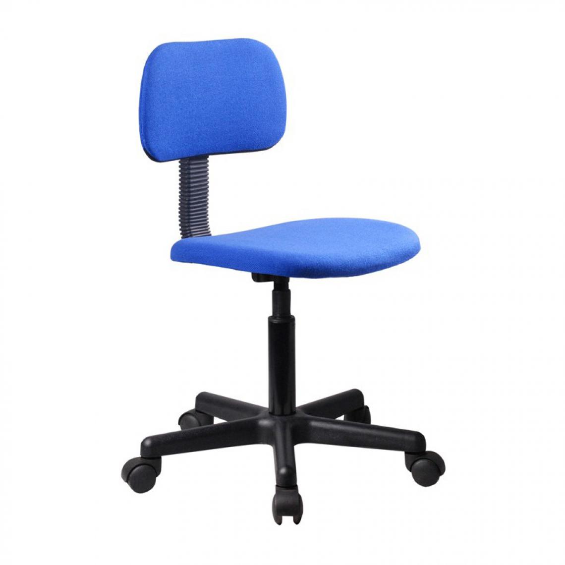 Hucoco - MILIE | Chaise de bureau pivotant pour enfant en tissu | Réglable en hauteur 71-83 cm | Dossier ergonomique - Bleu - Chaises
