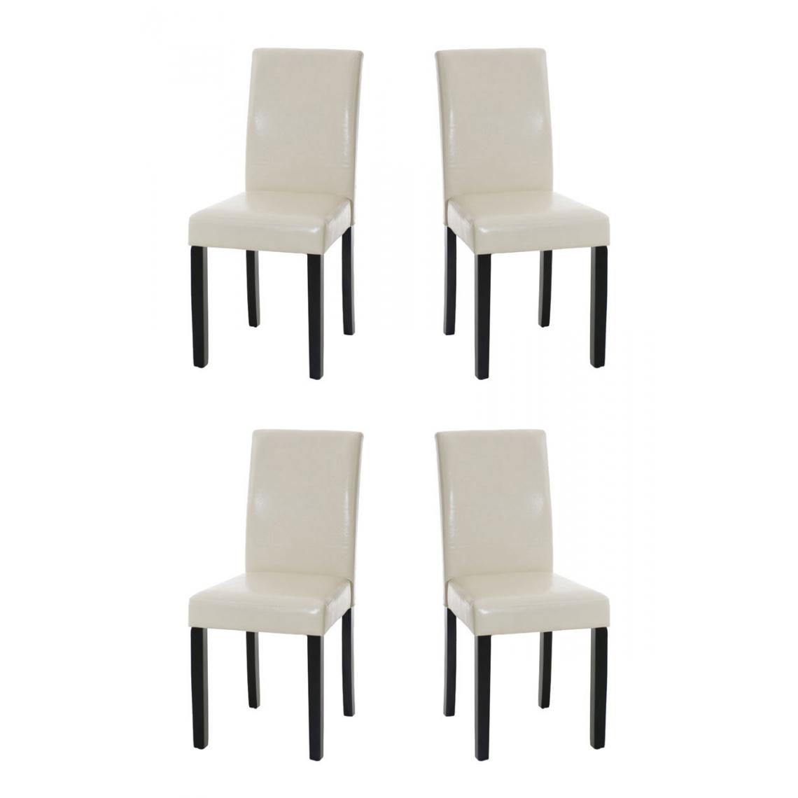 Icaverne - Admirable Lot de 4 chaises de salle à manger ligne Rabat noir couleur crème - Chaises