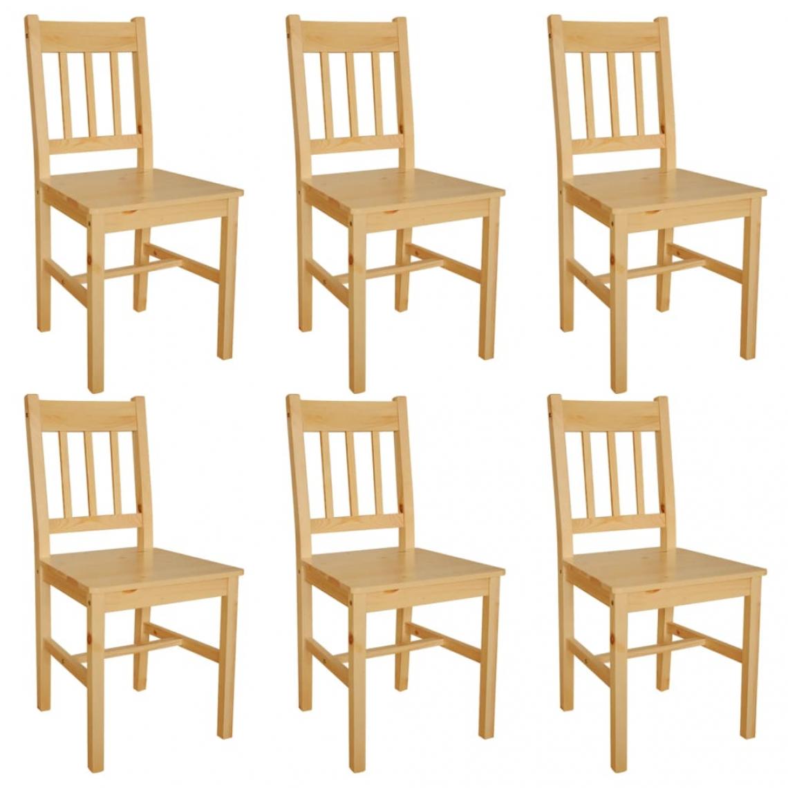 Decoshop26 - Lot de 6 chaises de salle à manger cuisine design classique bois de pin CDS022747 - Chaises