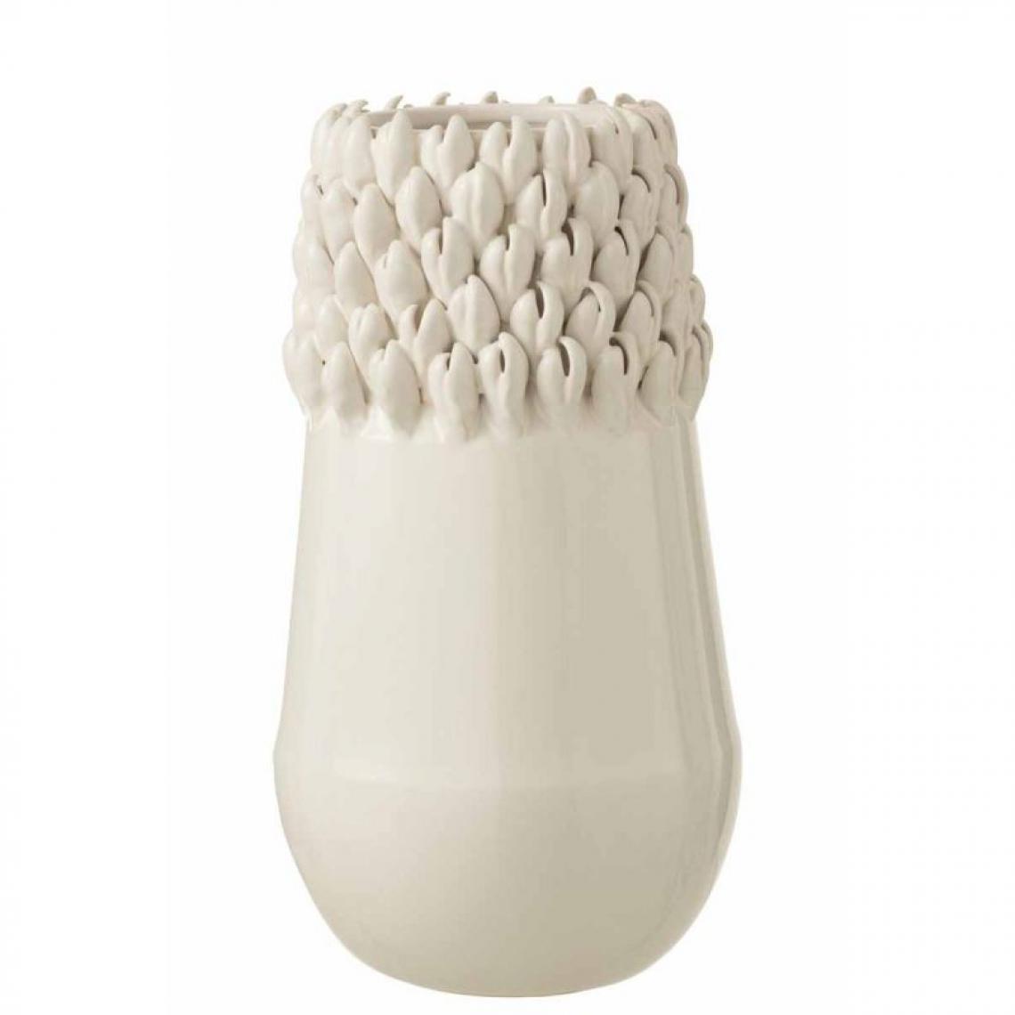 Paris Prix - Vase Déco en Céramique Ibiza 32cm Blanc - Vases