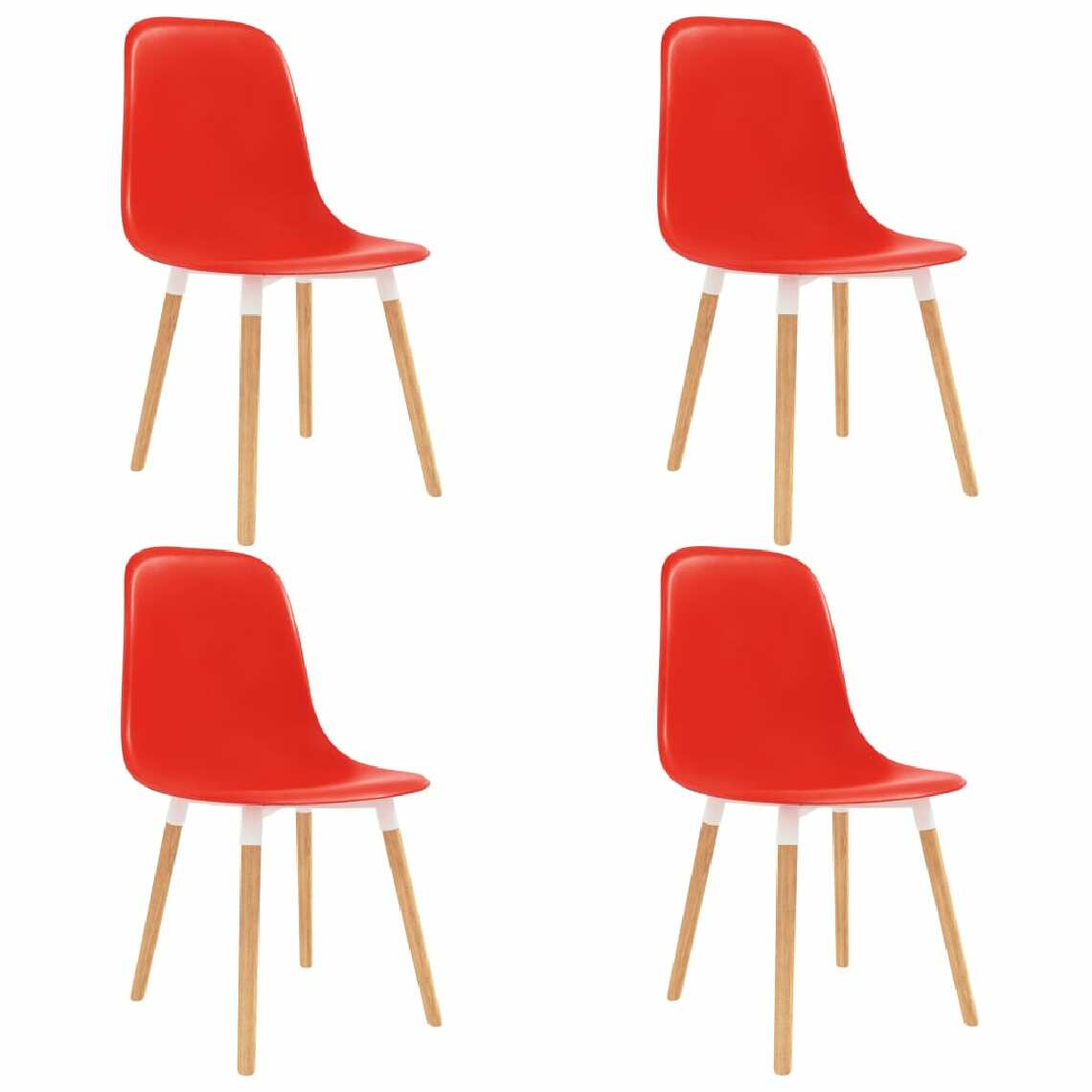 Chunhelife - Chunhelife Chaises de salle à manger 4 pcs Rouge Plastique - Chaises