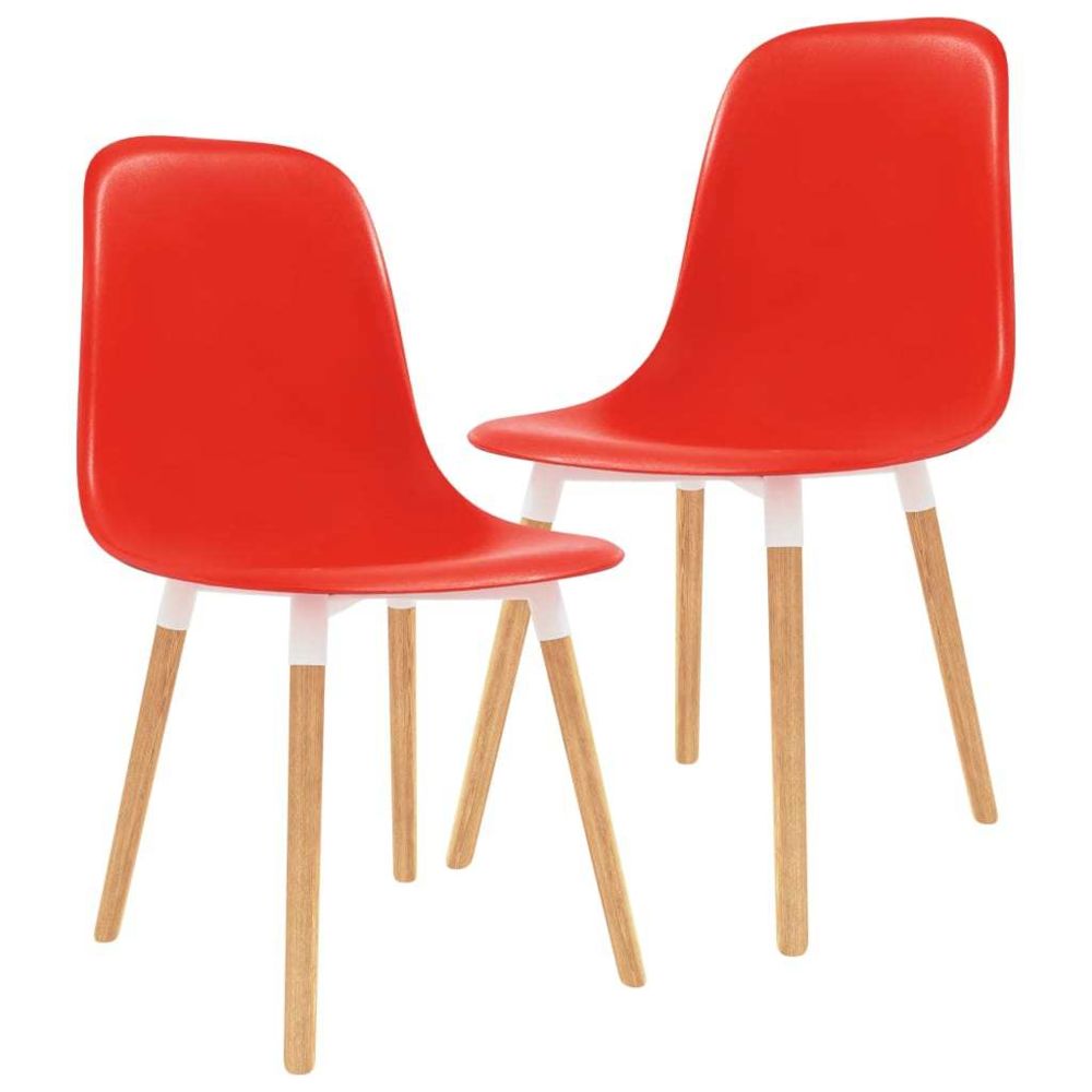 Vidaxl - vidaXL Chaises de salle à manger 2 pcs Rouge Plastique - Chaises