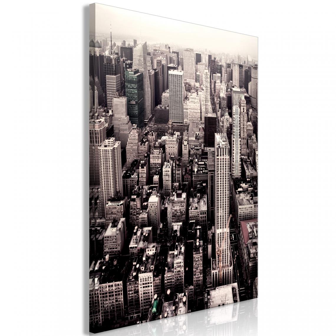 Decoshop26 - Tableau sur toile décoration murale image imprimée cadre en bois à suspendre Manhattan en sépia (1 partie) Vertical 60x90 cm 11_0008135 - Tableaux, peintures